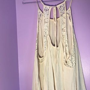 Beige strappy/flowy tank
